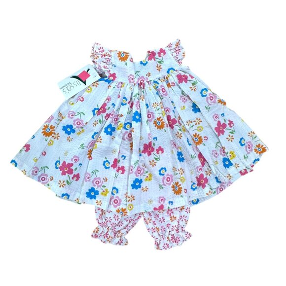 1990s/Y2K baby girl seersucker sundress with bloomers by P.J. Lindberg NWT Size - Picture 3 of 6